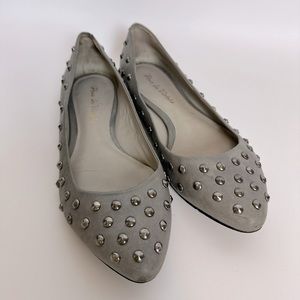 Pour‎ La Victoire Studded Leather Gray Ballet Flats size 7